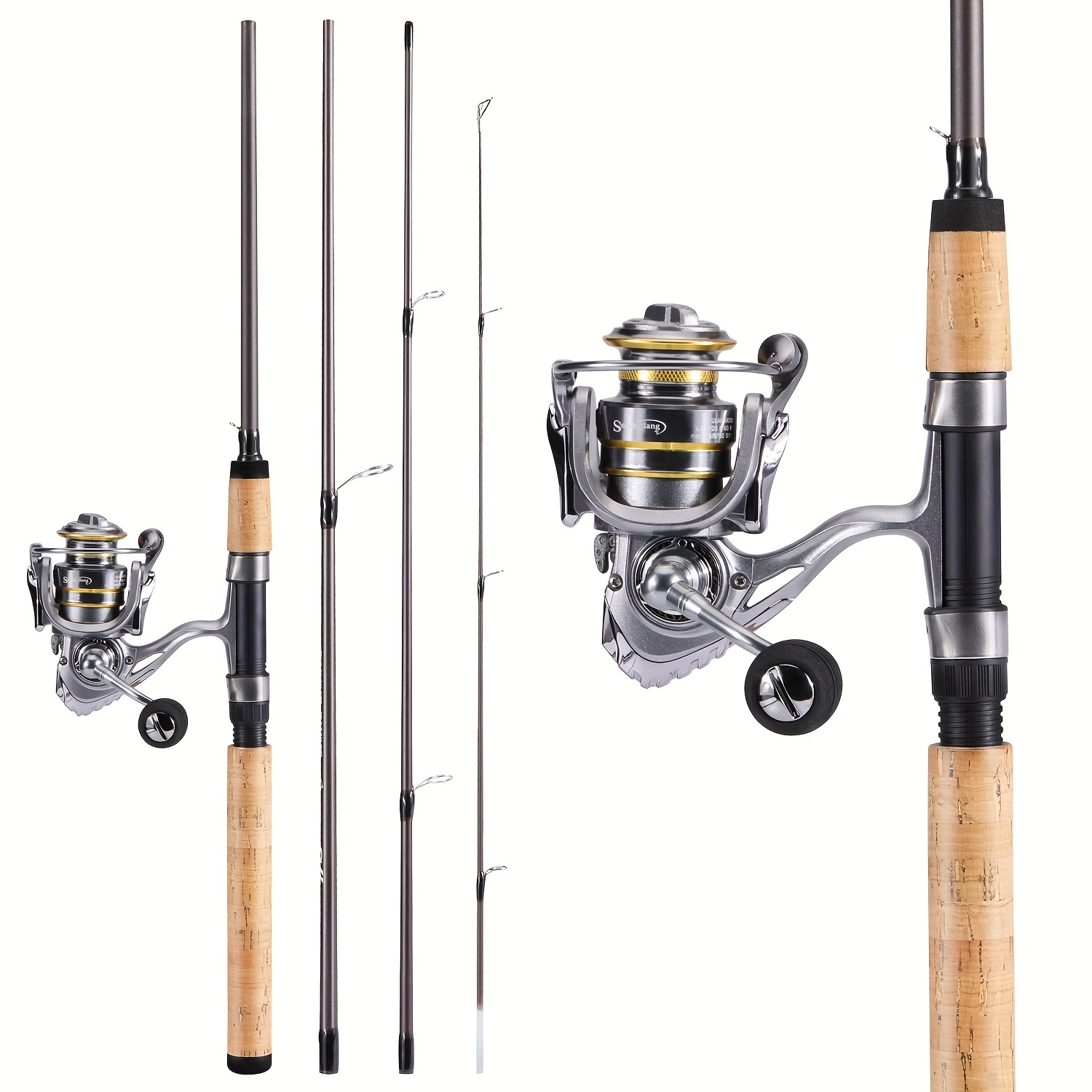 Sougayilang Spinning Fishing Rod and Reel Combos Portable Telescopic  Fishing Pole Spinning reels for Travel Saltwater Freshwater Fishing