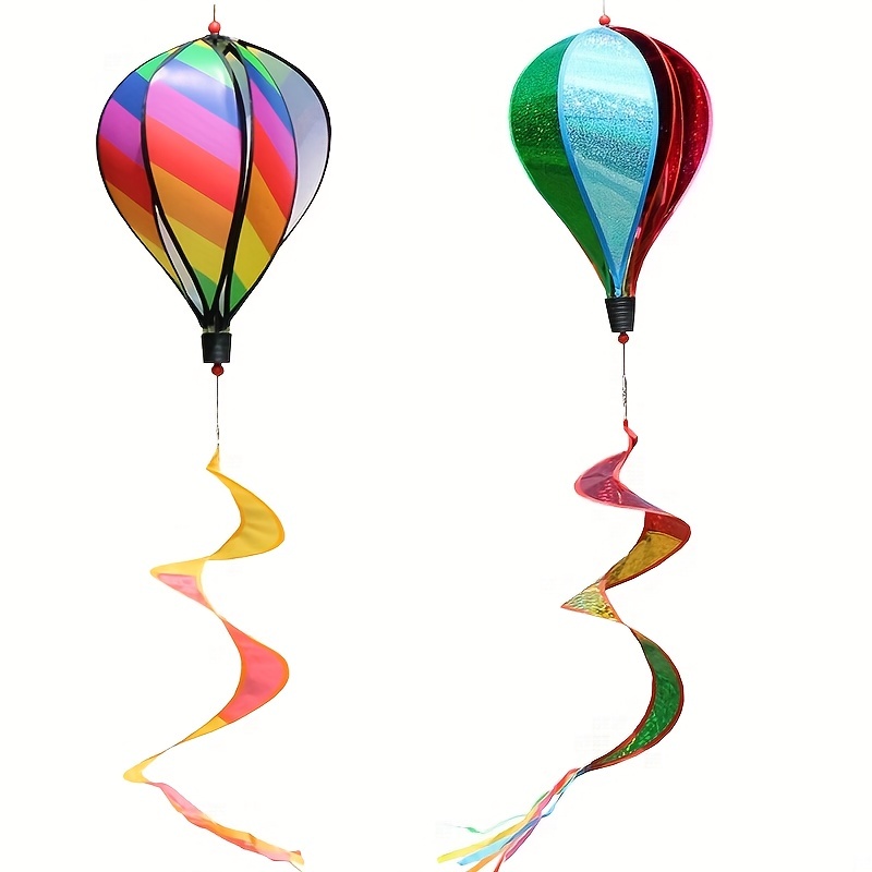 

1pc, Rainbow Hot Air Balloon Wind Turn Sequin Rotating Colorful Windmill String Garden Windmill, Scene Decor, Festivals Decor, Room Decor, Home Decor, Offices Decor, Theme Party Decor, Christmas Decor
