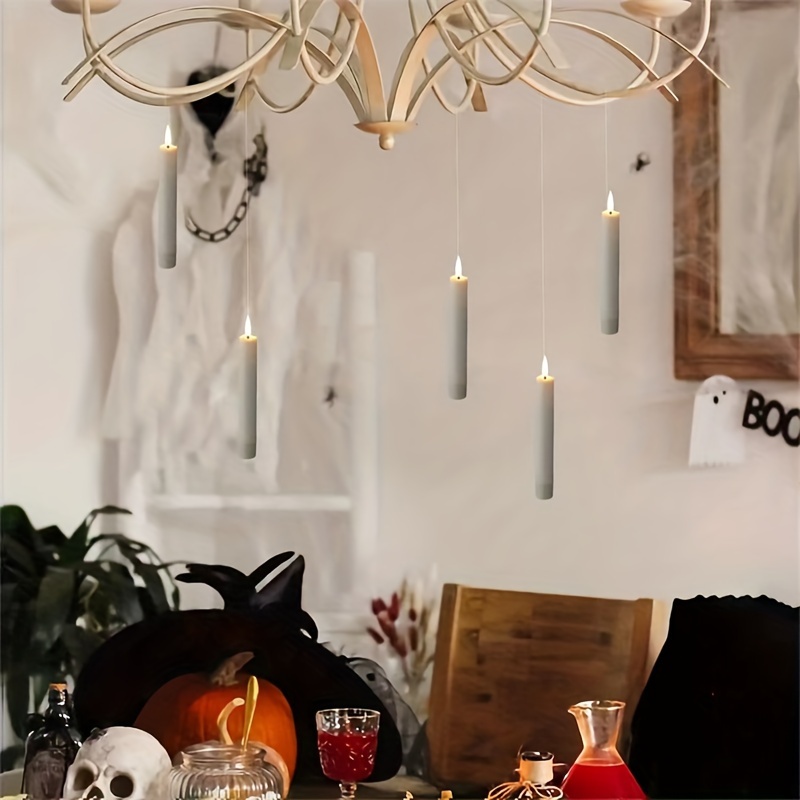 Flying Flares Less Led Cone Candles, Hanging Floating Candle With Wand  Remote And String, Warm White Light, Battery Operated Window Candle With  Wand, For Halloween Christmas Decoration - Temu