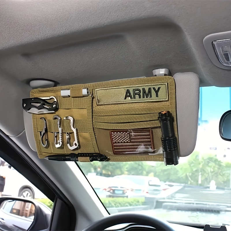 Car Sun Visor Organizer Tactical Car Visor Storage Bag Multi - Temu