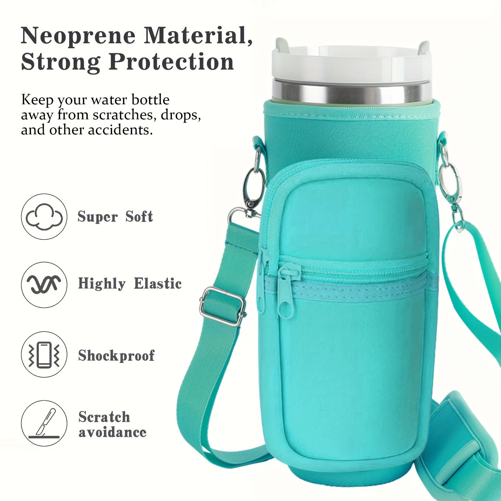 Sylove Water Bottle Protective Cover With Adjustable Shoulder Strap,  Portable Water Bottle Sleeve - Temu