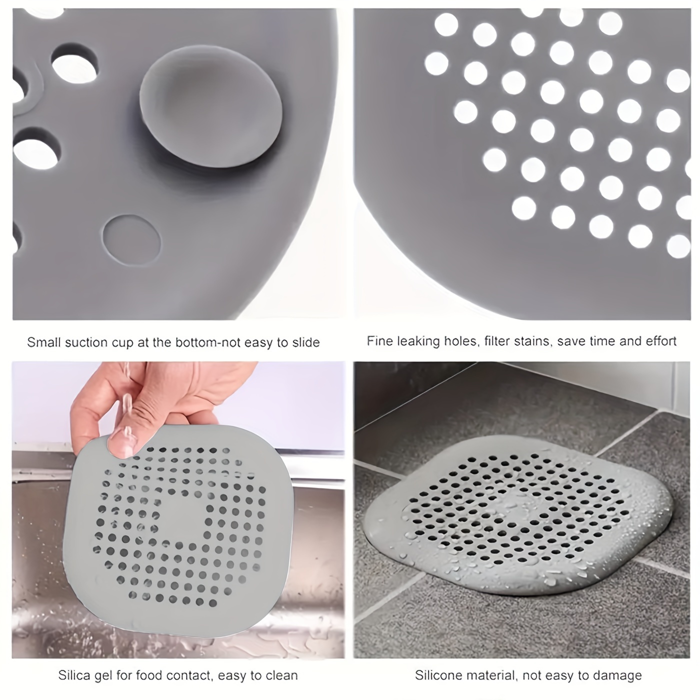 1pc Silicone Sink Drain Filter, Shower Drain Hair Catcher, Silicone Drains  Protector, Easy To Install And Clean for the Drain in Bathtub Shower Stall  or Bathroom Vanity Sink