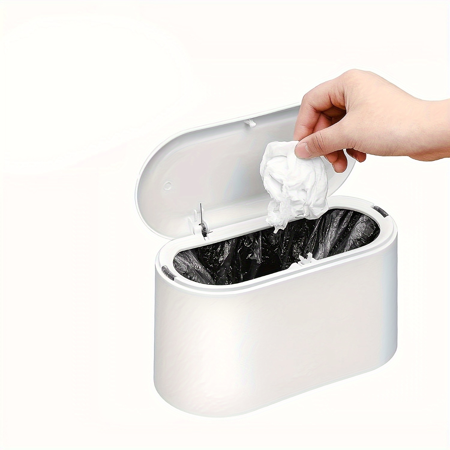 Desktop Small Trash Can Mini Plastic Garbage Can With Lid - Temu