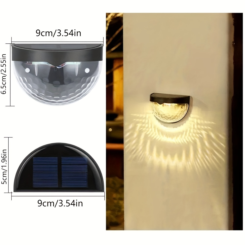 Staaricc 2/4/6pcs Solar Fence Lights, Deck Lights, Solar Wall Lights, Solar Wall Mount Outdoor Fence Lamp, IPX4, White LED Lamp, Lighting for Garden, Home, Patio, YardGarage, camping, Halloween, Christmas Party Decoration