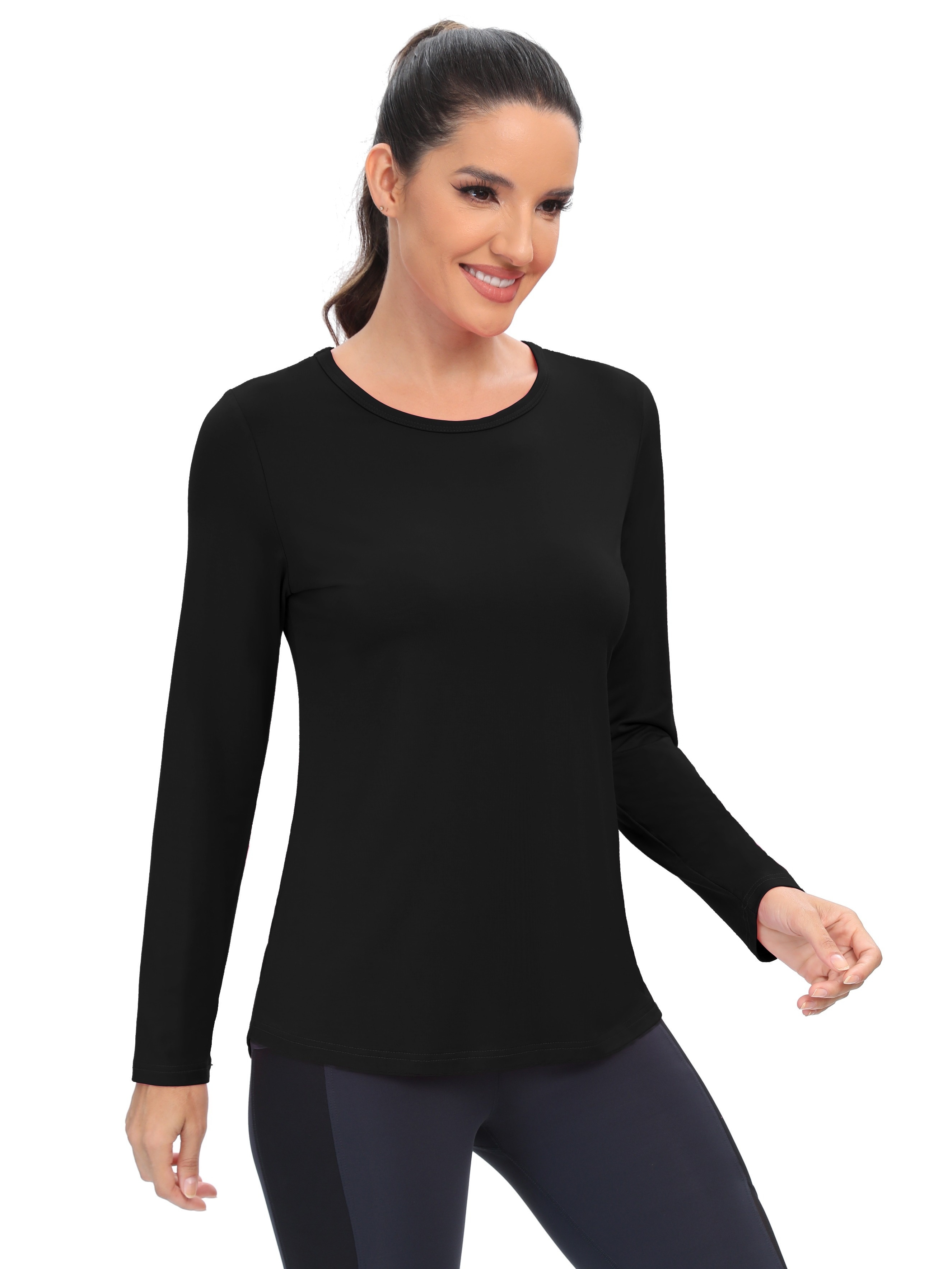 thermal top with thumb holes
