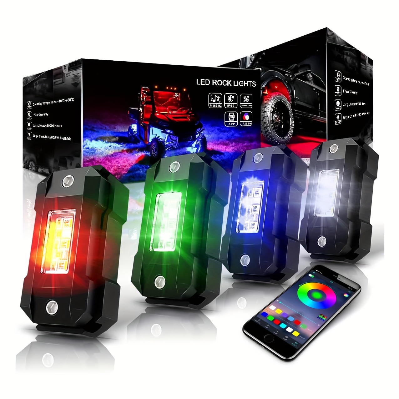 Symphony Streamer Auto-LED-Radlichter, Funkelnde Radlichter, Bunte  Radlichter, Kombination Aus RGB-Radring - Temu Austria