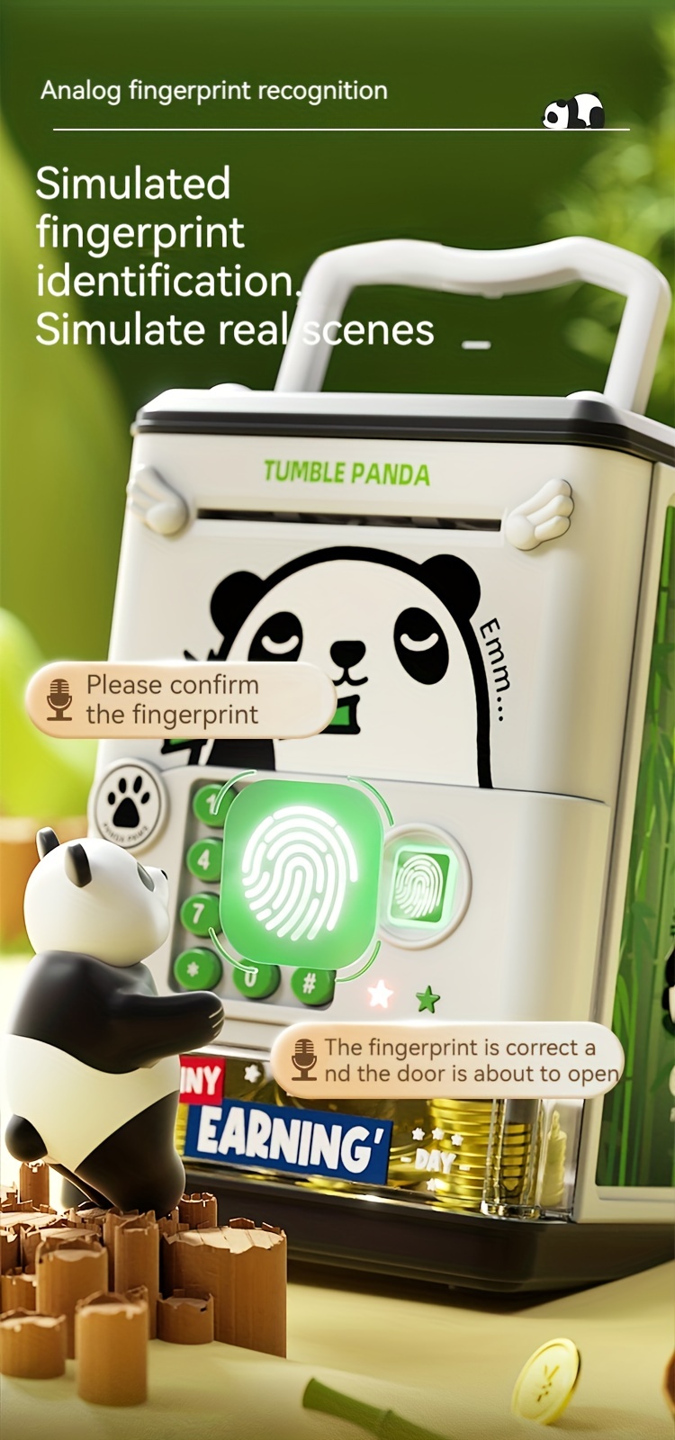  ZANZAN - Hucha para niños, caja fuerte con contraseña, hucha  grande, dinero personal, contraseña/código de llave para adultos (color:  verde) : Juguetes y Juegos