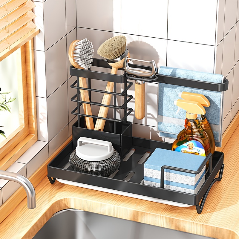 Kitchen Sink Caddy, Sink Sponge Holder, Dish Brush and Scrubber