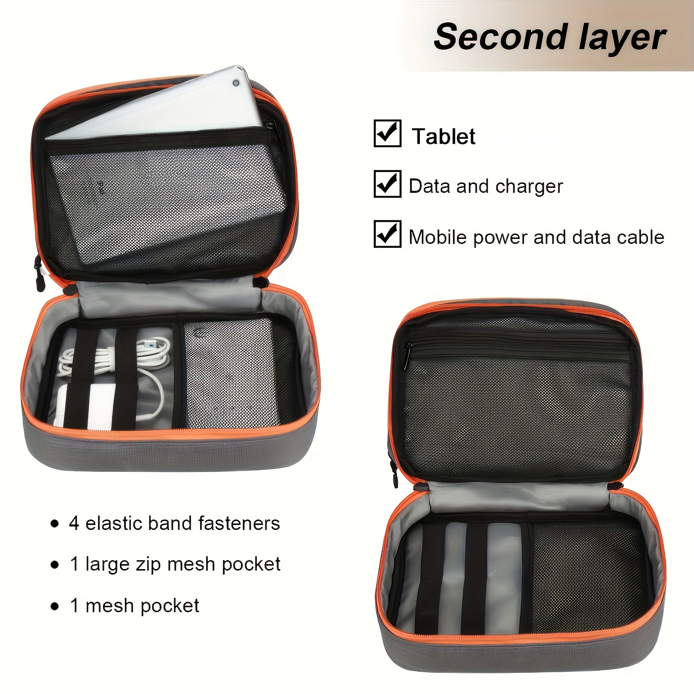 Multifunctional Data Cable Storage Bag Portable Large - Temu