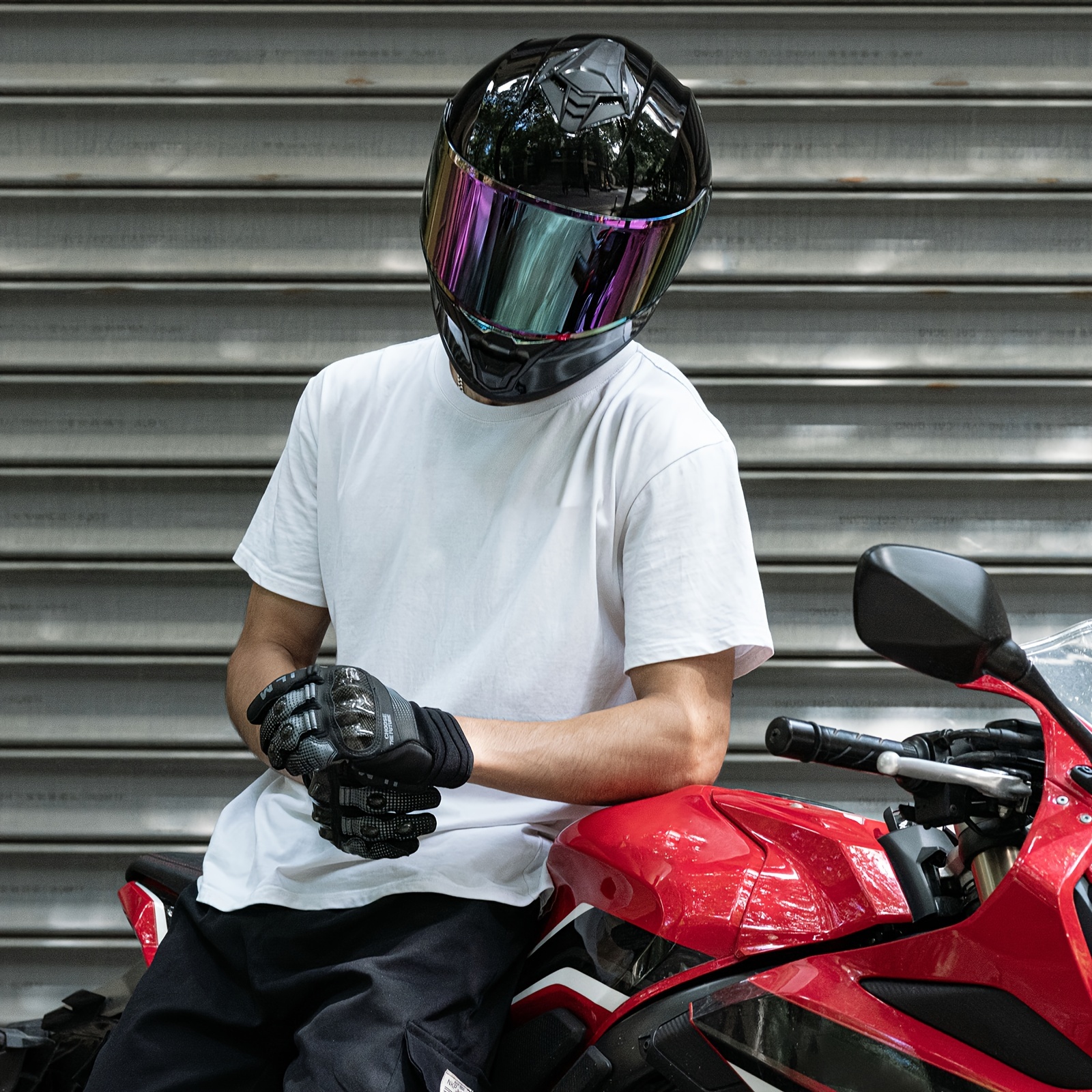 Casco integral de motocicleta para mujeres, unisex, para adultos, compacto,  ligero, casco de moto de calle con visera extra tintada, aprobado por