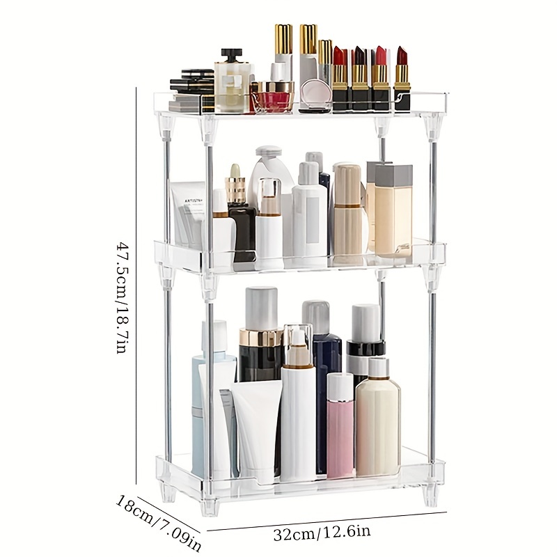 Bathroom Countertop Organizer, Clear Acrylic Tall Organizer Shelf Stand For  Cosmetics Perfume, Fashion Rack Organizer For Makeup Skincare Storage In  Bathroom Bedroom Office - Temu