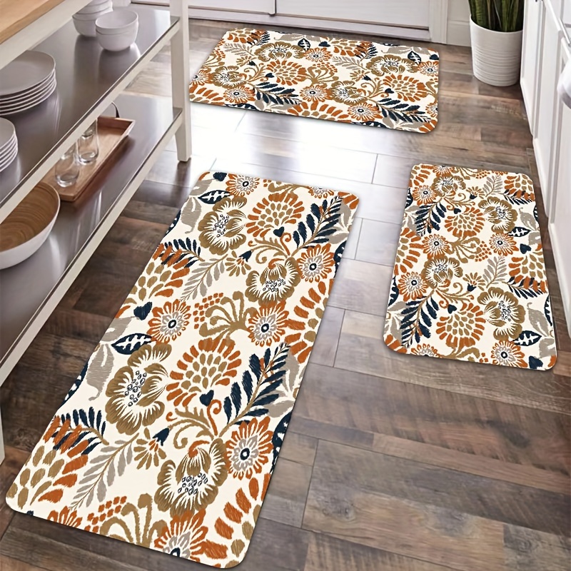 1pc Flor En Impresión Madera Alfombra Piso Cocina Lavadero - Temu