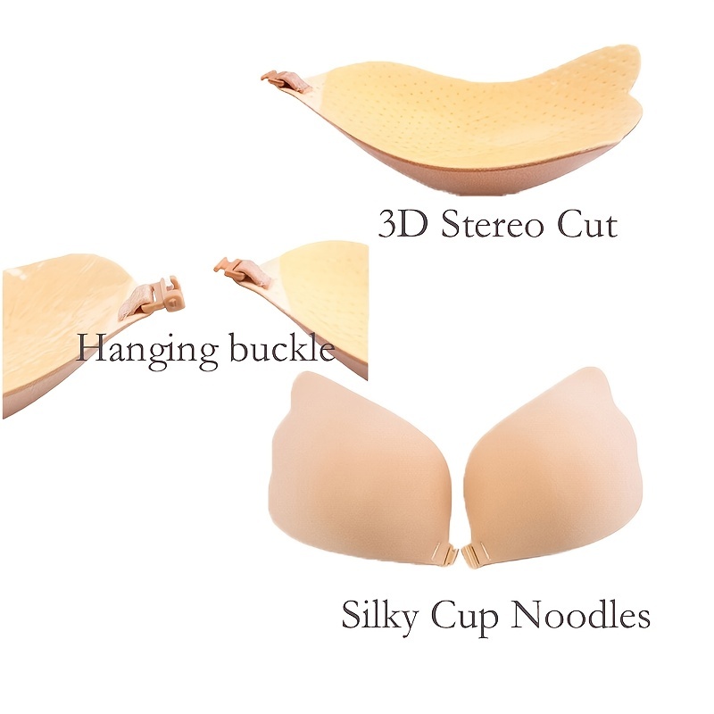 Sticky Push Up Adhesive Invisible Backless Bra Magic Nipple Covers  Strapless Bra Black(d Cup)