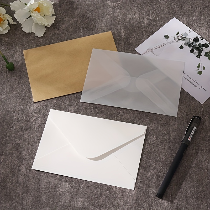 

20pcs White Transpaprent Glassine Photo Packing Envelope, Credit Card Envelope, Invitation Packing Thank You Card Greeting Card, Receipt Envelope