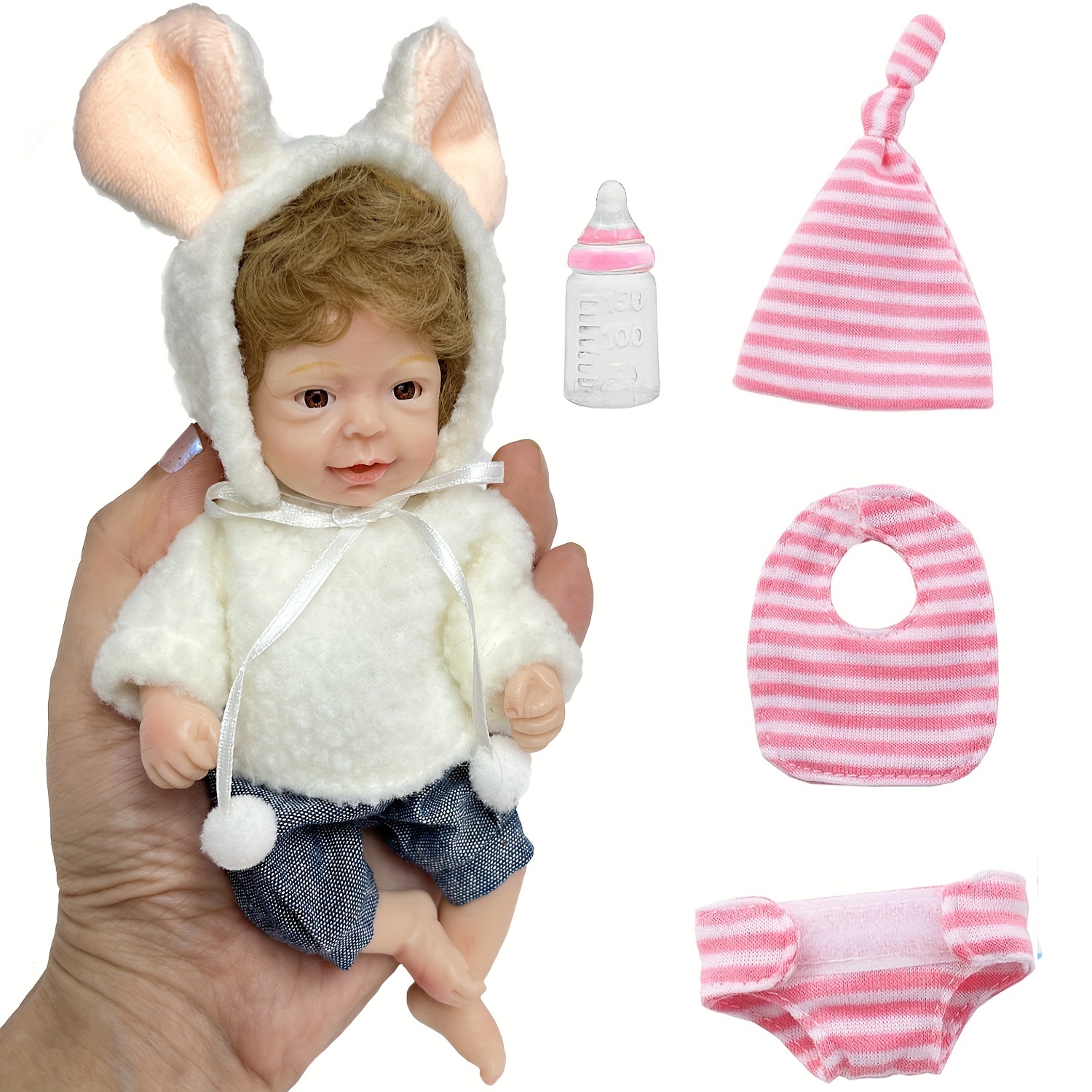 Reborn Dolls Baby Reborn Silicone Reborn Baby Doll Palm Dolls Pajamas Dress  Simulation Baby Reborn Baby Doll Toys - Temu