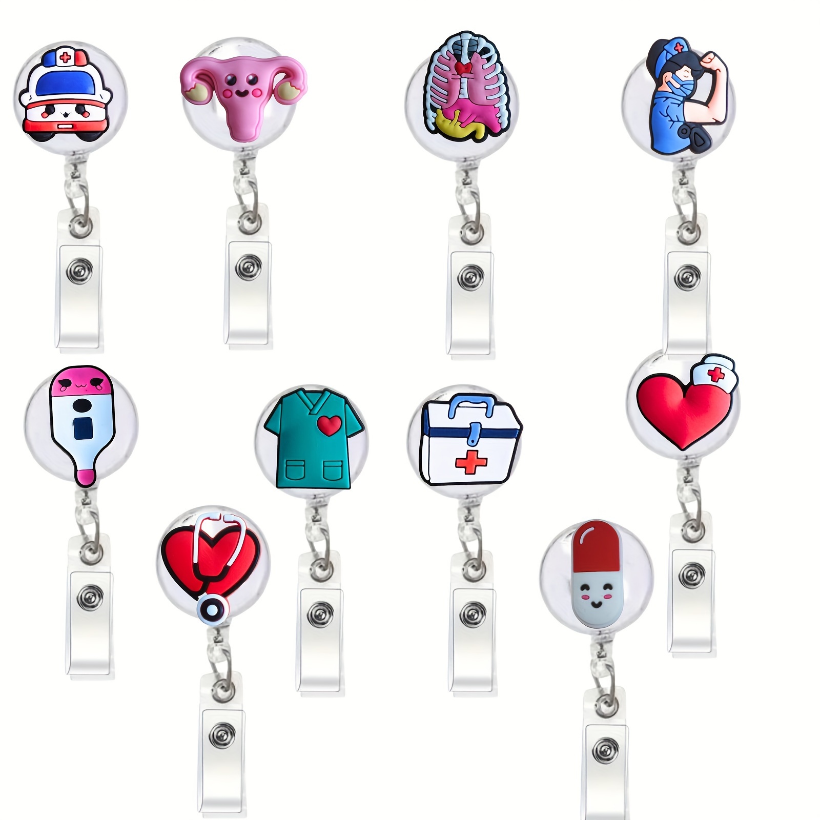 1pc Nurse Retractable Badge Reel With Clip, Fueled By Smiling Face