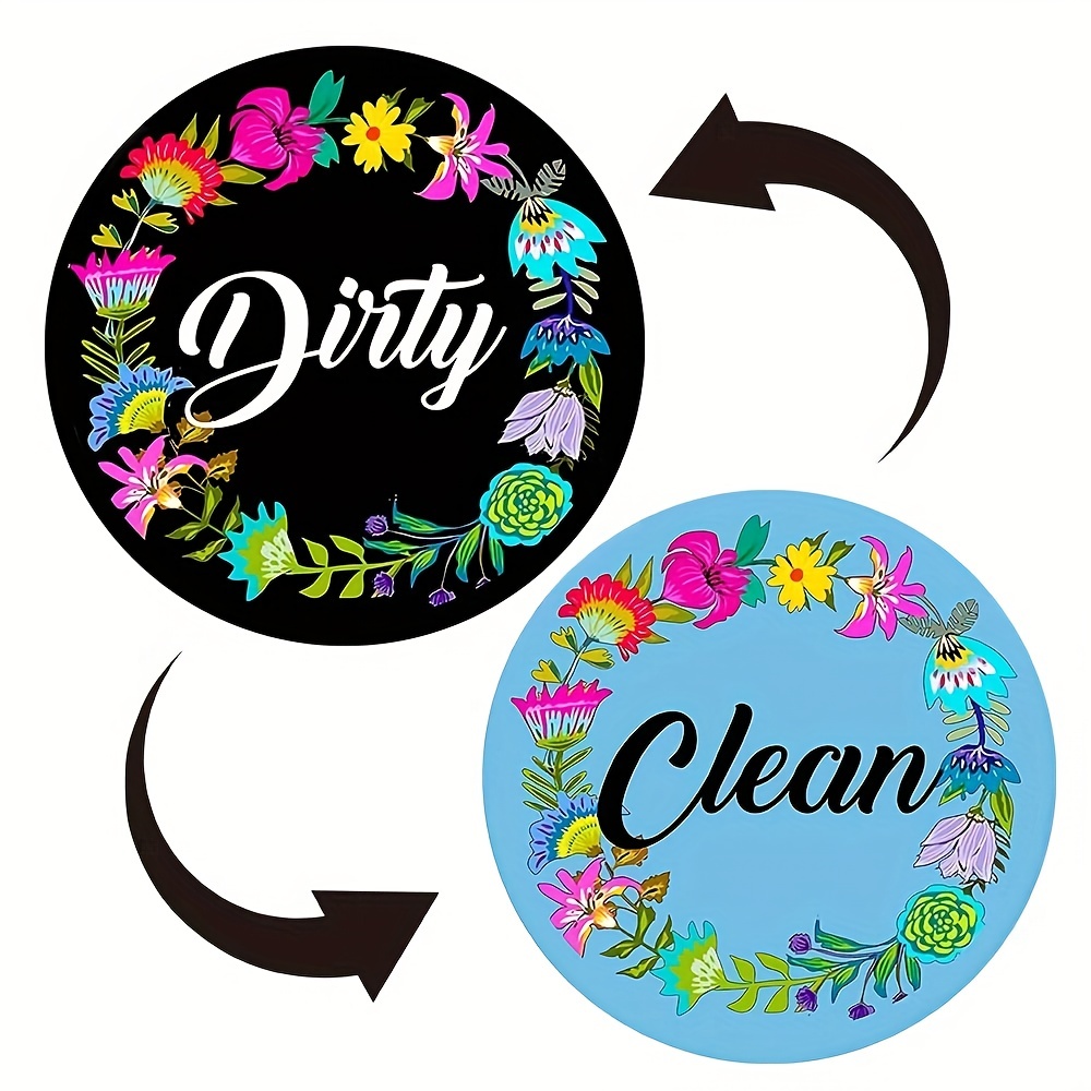 MOONOON Clean Dirty Magnet for Dishwasher,Funny Dishwasher Clean Dirty  Sign, Dishwasher Magnets Show Dirty/Clean Dishes for Kitchen/Laundry Room