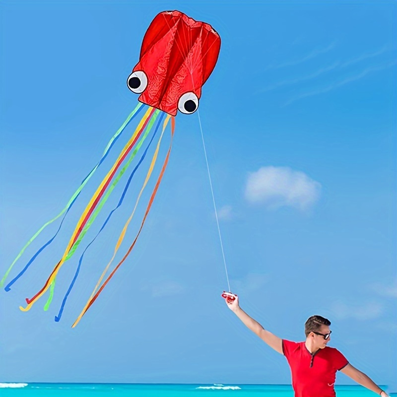 1pc Large Soft Octopus Easy Flyer Kite With With 99 97m Rope 78 74