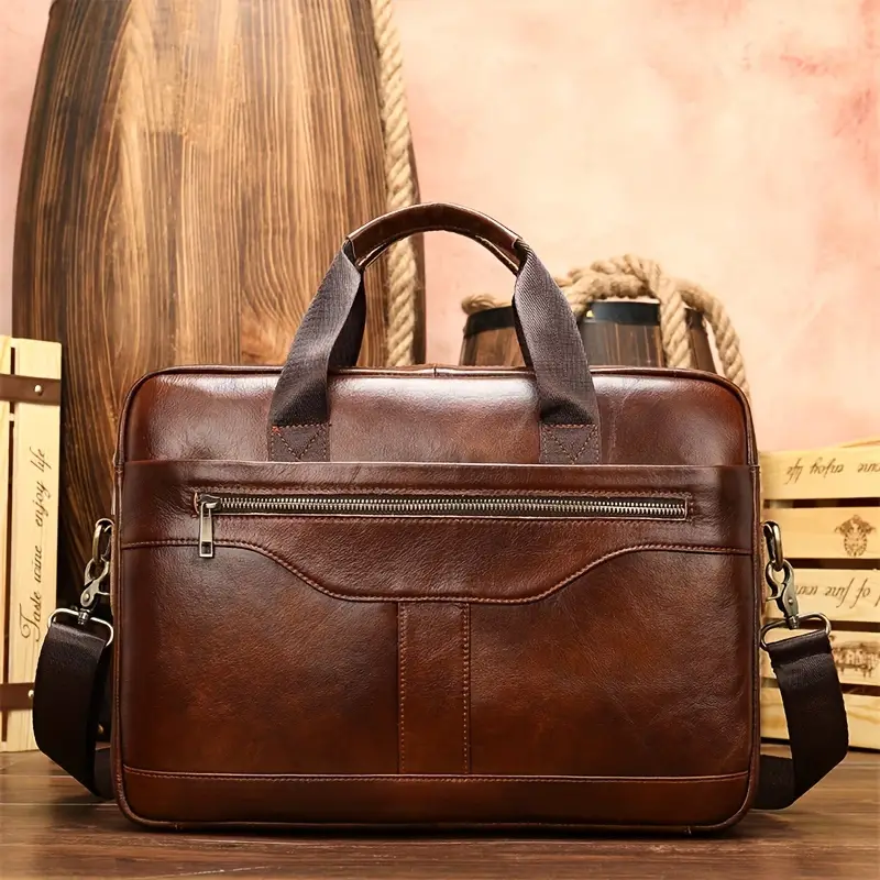 WESTAL bag men's genuine leather men's briefcase laptop bag leather office  bags for men's documents bussiness briefcase handbag