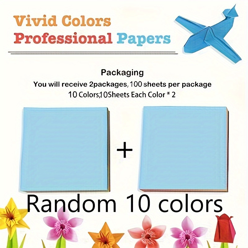 Origami Paper Double Sided Color - 200 Sheets - 20 Colors - 6 Inch Square  Easy Fold Paper for Beginner 