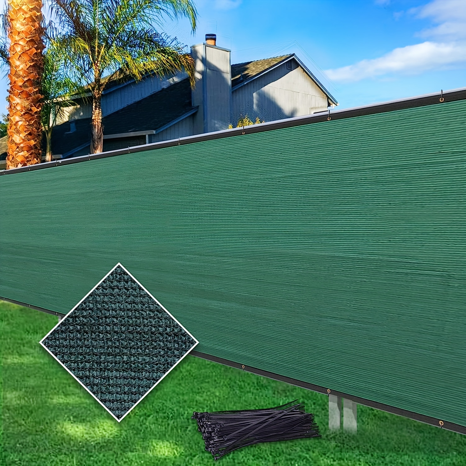 Heavy Duty Fence Privacy Screen Reinforced Gindings Grass - Temu