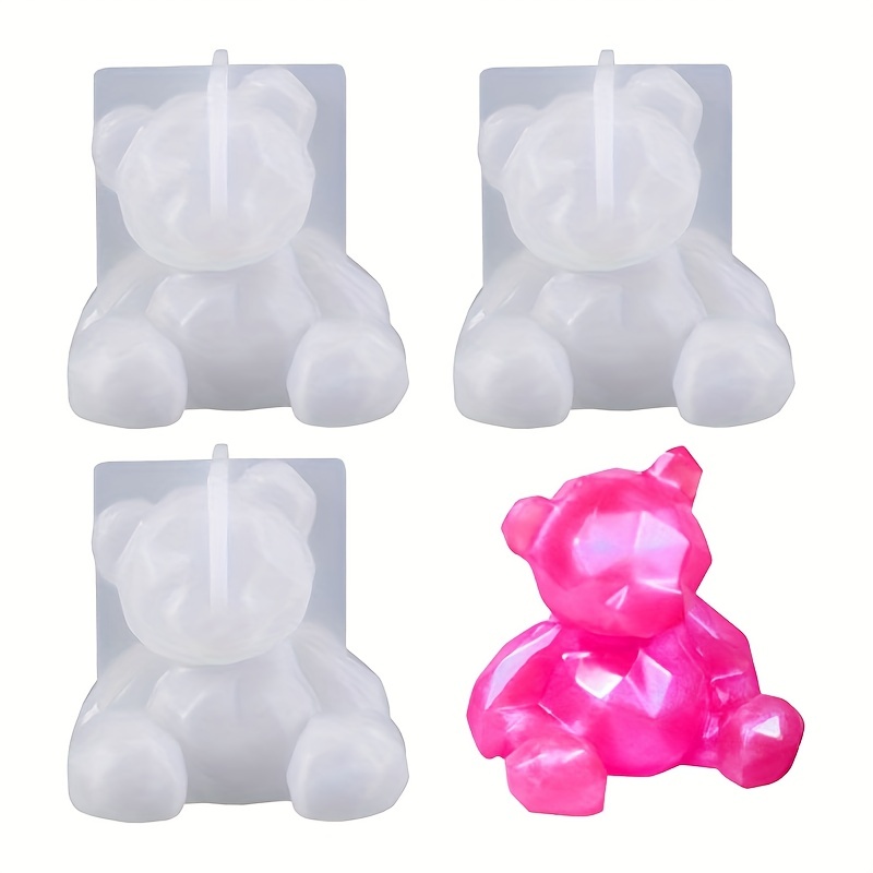 3D Silicone Mold DIY Geometry Stereo Bear Mold Ornament Mold