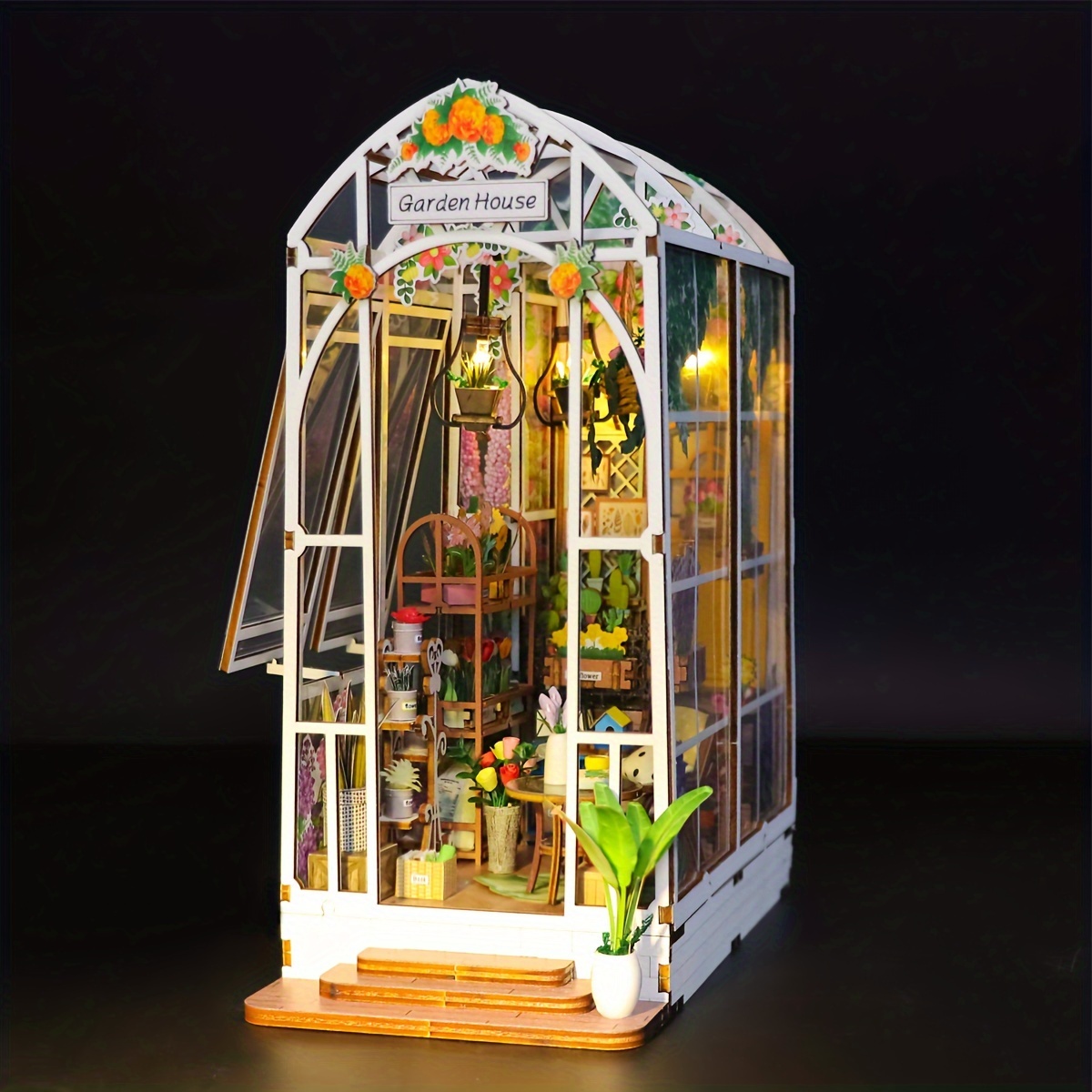 Puzzle 3D Bois Kit de Coin de Livre Bricolage Maquette de Maison Book Nook  avec Capteur deLumière LED pour Étagère Serre-Livres Décor Bureau Cadeaux  pour Anniversaire Fête : : Jeux et Jouets