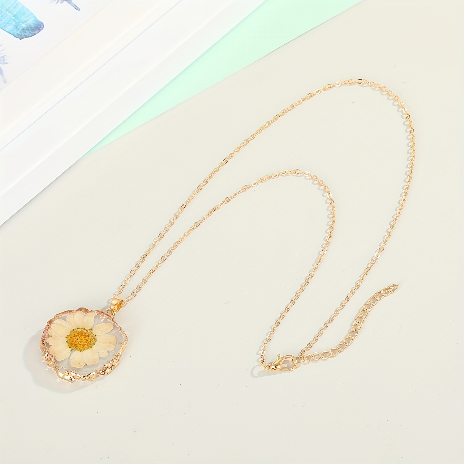 Circle Necklace with Floral Design