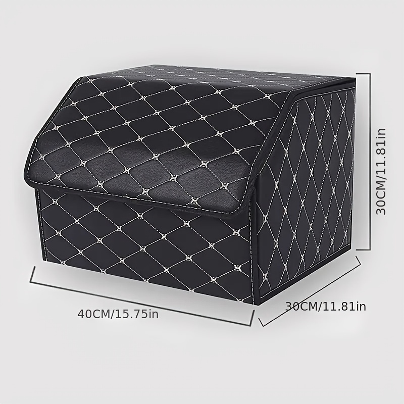 1pc Car Trunk Organizer Storage Box, Collapsible Auto Cargo Storage Container, Food Storage Bag, Car Stowing Tidying Automotive Additions