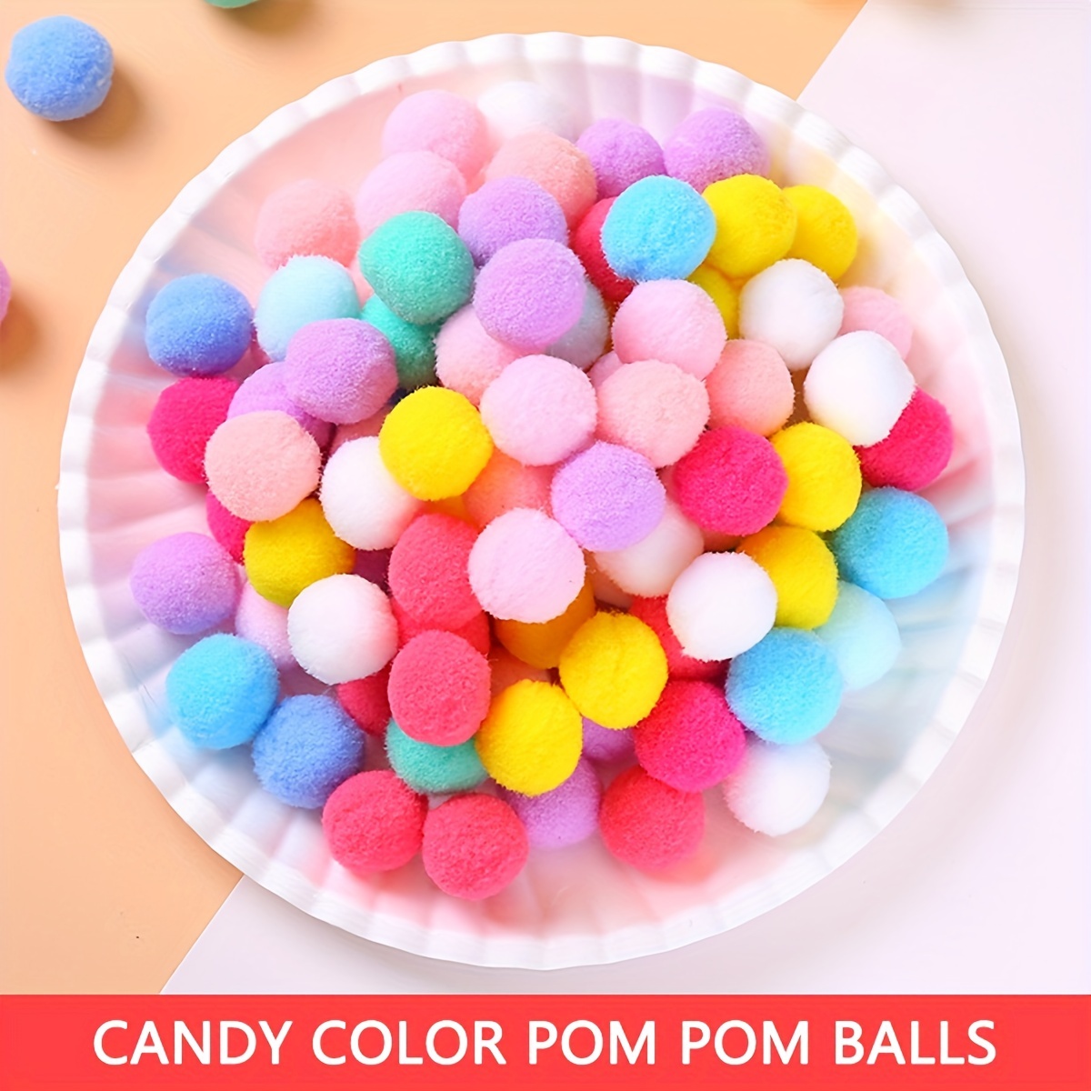 Bolas de pompones de 0.787 in de colores mezclados, bolas de pompón, para  manualidades, pompones para manualidades, pompones de decoración para