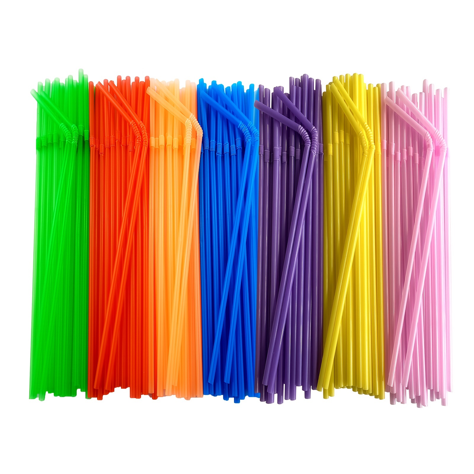 100Pcs 10.3 inch Colorful Extra Long Flexible Drinking Straws,Individual  Package Disposable Plastic Straws,Extra Long Flexible Party Fancy Straws. 