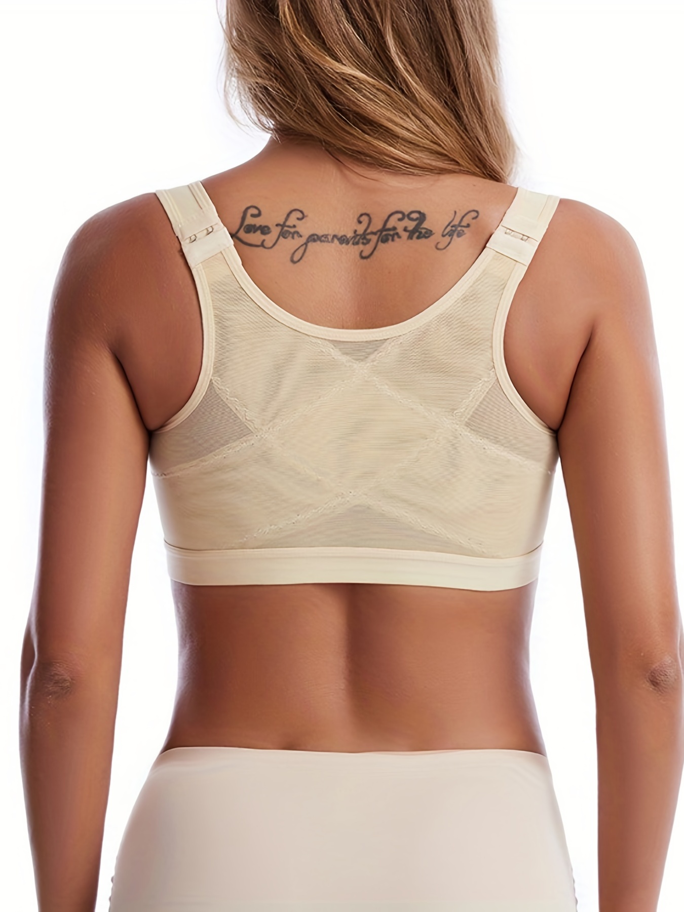 Front Buckle Sports Bras Breathable Back Cross Mesh - Temu Canada