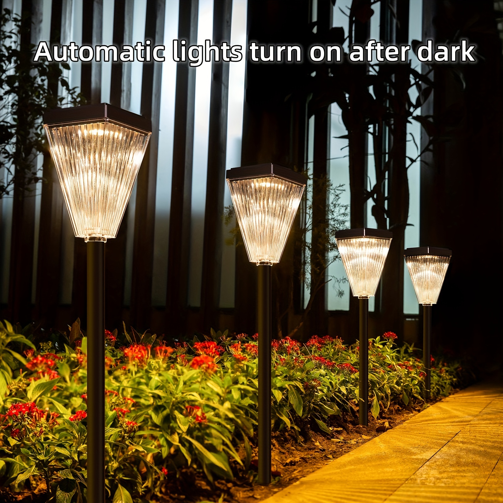 1pc Solar Lawn Lights, Outdoor Waterproof, Three-color Adjustable, Pingdeng Villa Courtyard Park LED Landscape Lights