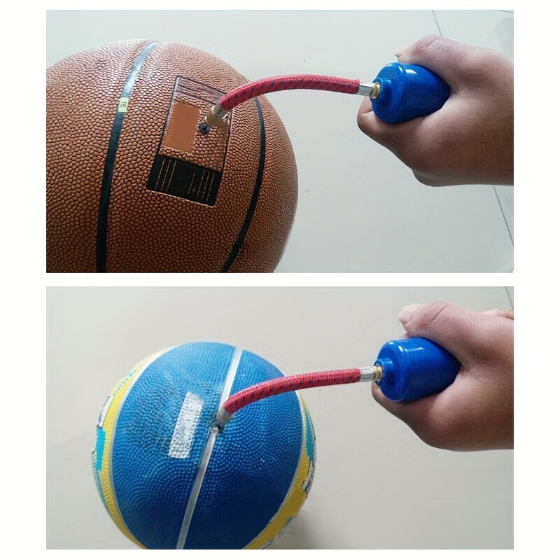 Pompa A Sfera Per Palloni - Con 4 Aghi Metallici, 2 Ugelli, Tubo Flessibile, Per Calcio/Basket