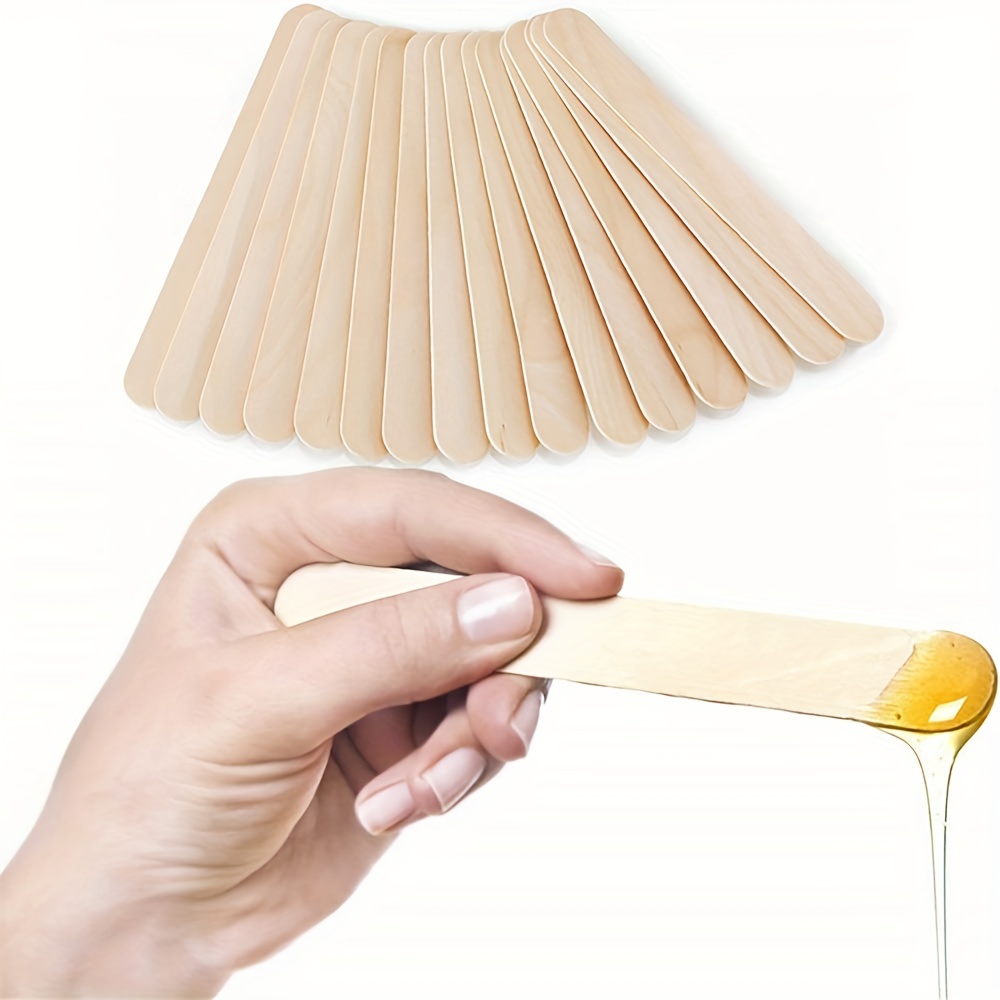 100 Pieces Wooden Wax Sticks - Body Waxing Applicator Sticks for