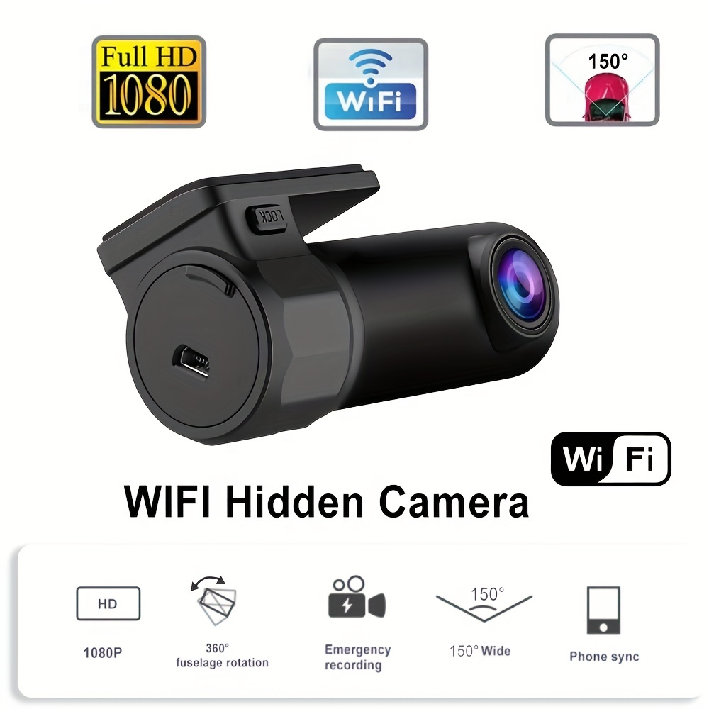 Cámara espía 4K compatible con WiFi de 2.4G y 5GHz, mini cámara pequeña,  cámara oculta con detección humana, visión nocturna, ángulo de visión  amplio
