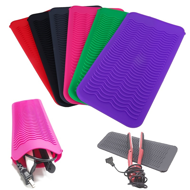 Heat Resistant Silicone Mat Pouch, Portable styling heat mat, Curling Iron  pad Cover, Hair Straightener Travel bag Case, for Flat Iron, Hot Waver