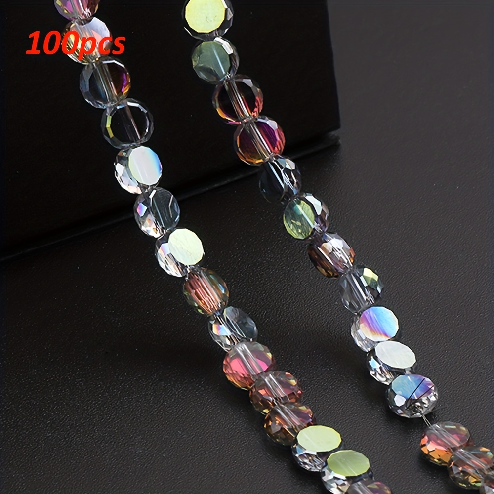 Loose Spacer Flat Round Stone Beads For Jewelry Making Diy - Temu