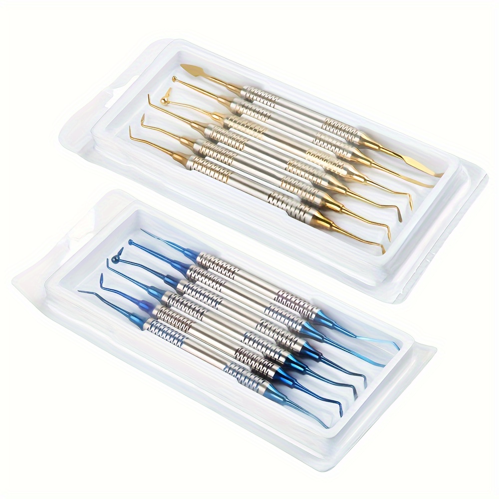 

Dental Resin Filler Tools Set, Blue Golden Dental Hygiene Kit, For Teeth Cleaning