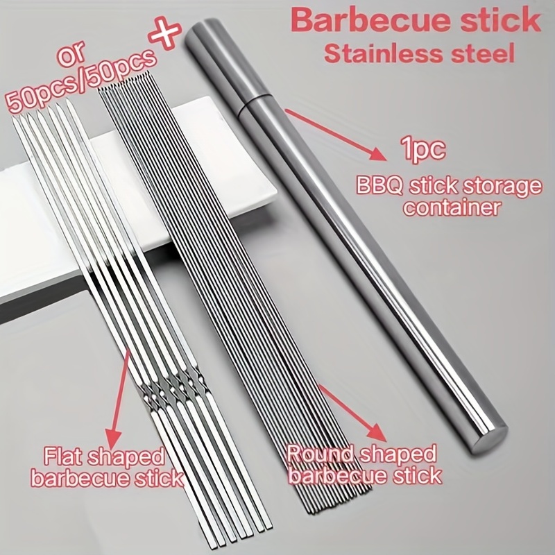 Brochettes de viande de Barbecue réutilisables en acier inoxydable