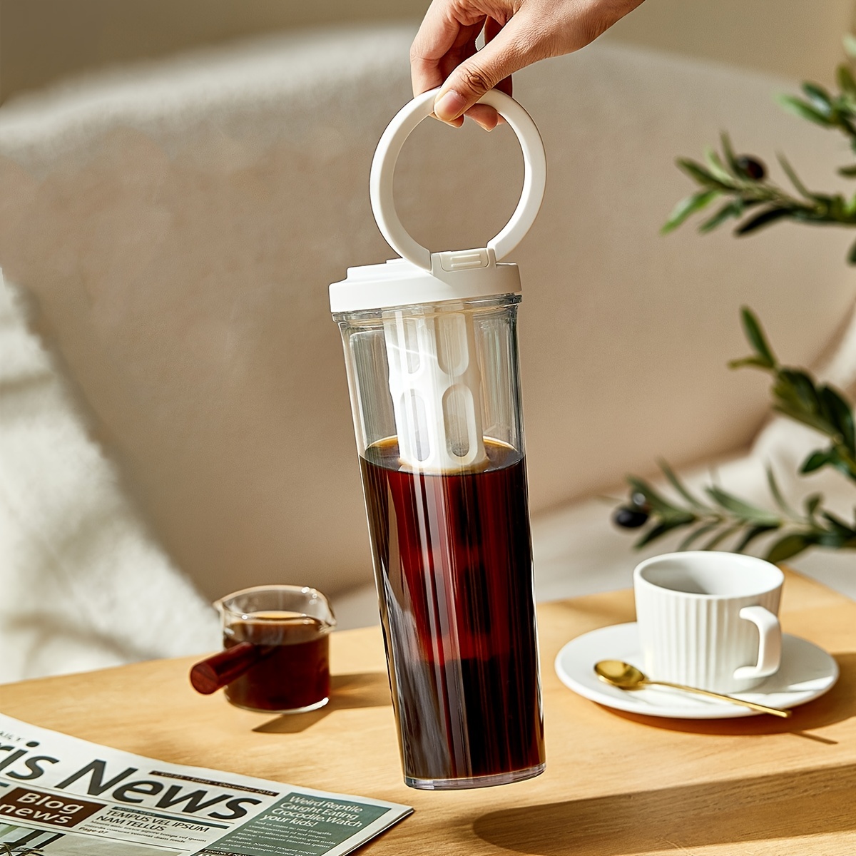 Hand Brew Cold Brewing Pot For Ice Drip Coffee, Juice, And Tea - Sharing Pot  With Filter Glass - Temu