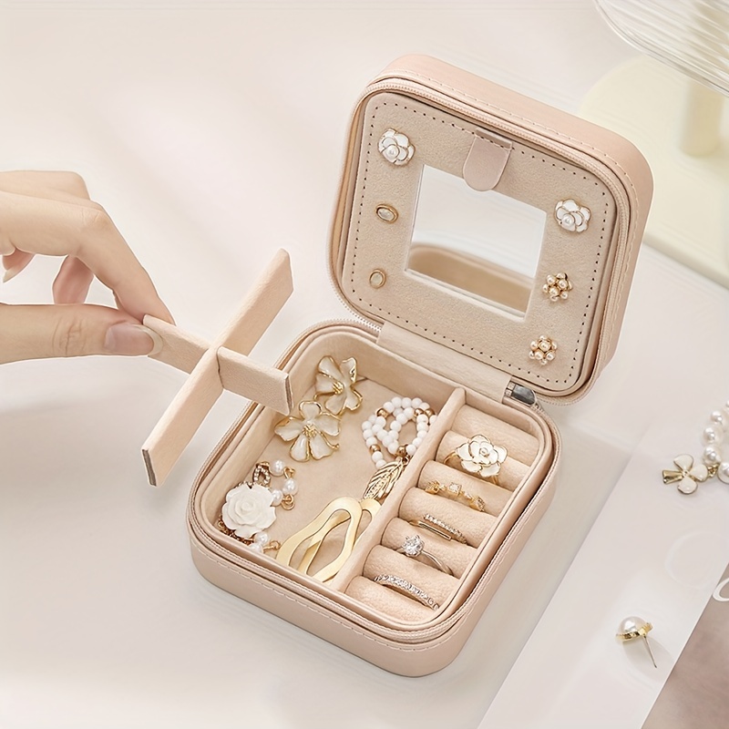 4 layers Small Portable Jewellery Box, Earring Organizer Box,Jewellery  Makeup