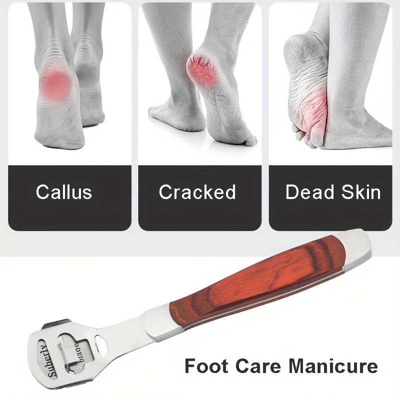 ZIZZON Foot Care Pedicure Callus Shaver Hard Skin Remover Wood