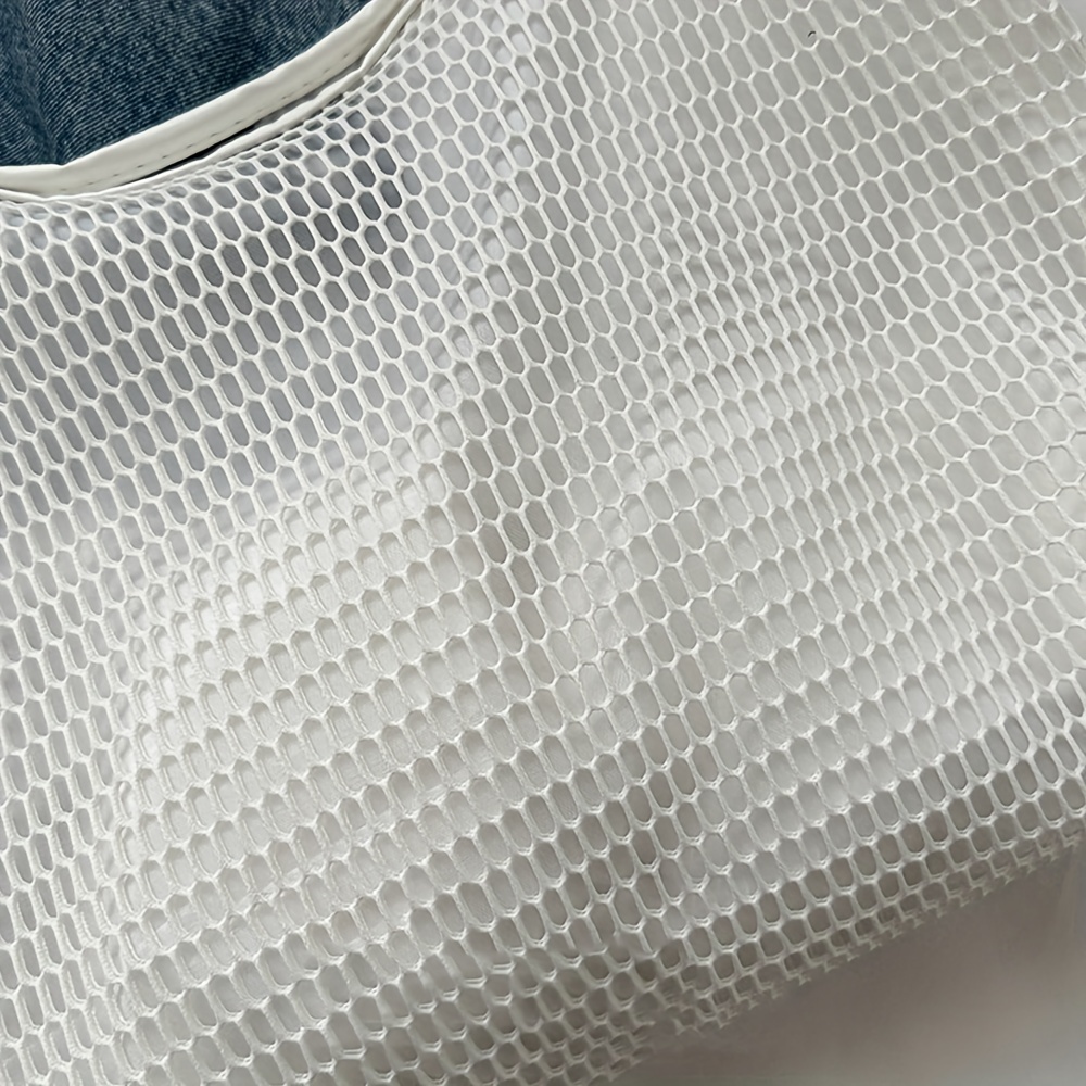 Minimalist Mesh Shoulder Bag Solid Large Capacity Handbag
