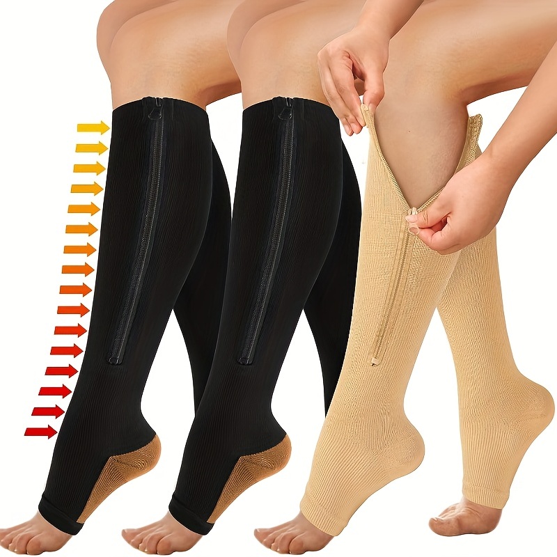 Breathable Compression Peep toe Socks Side Zipper Men Women - Temu