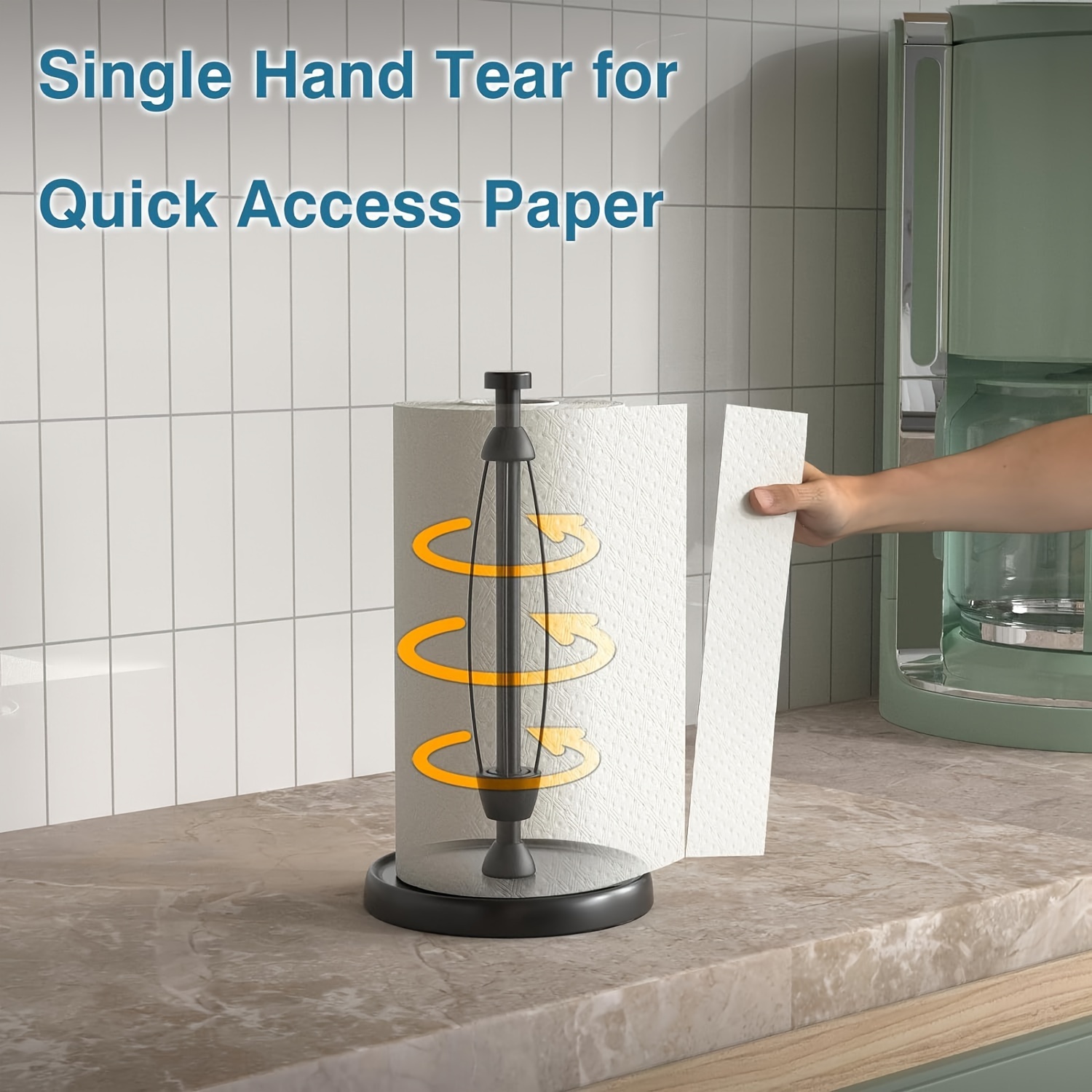 Paper Towel Holder With Spray Bottle, Stainless Steel Countertop Paper  Towel Holder, One-handed Operation Kitchen Paper Towels Holder