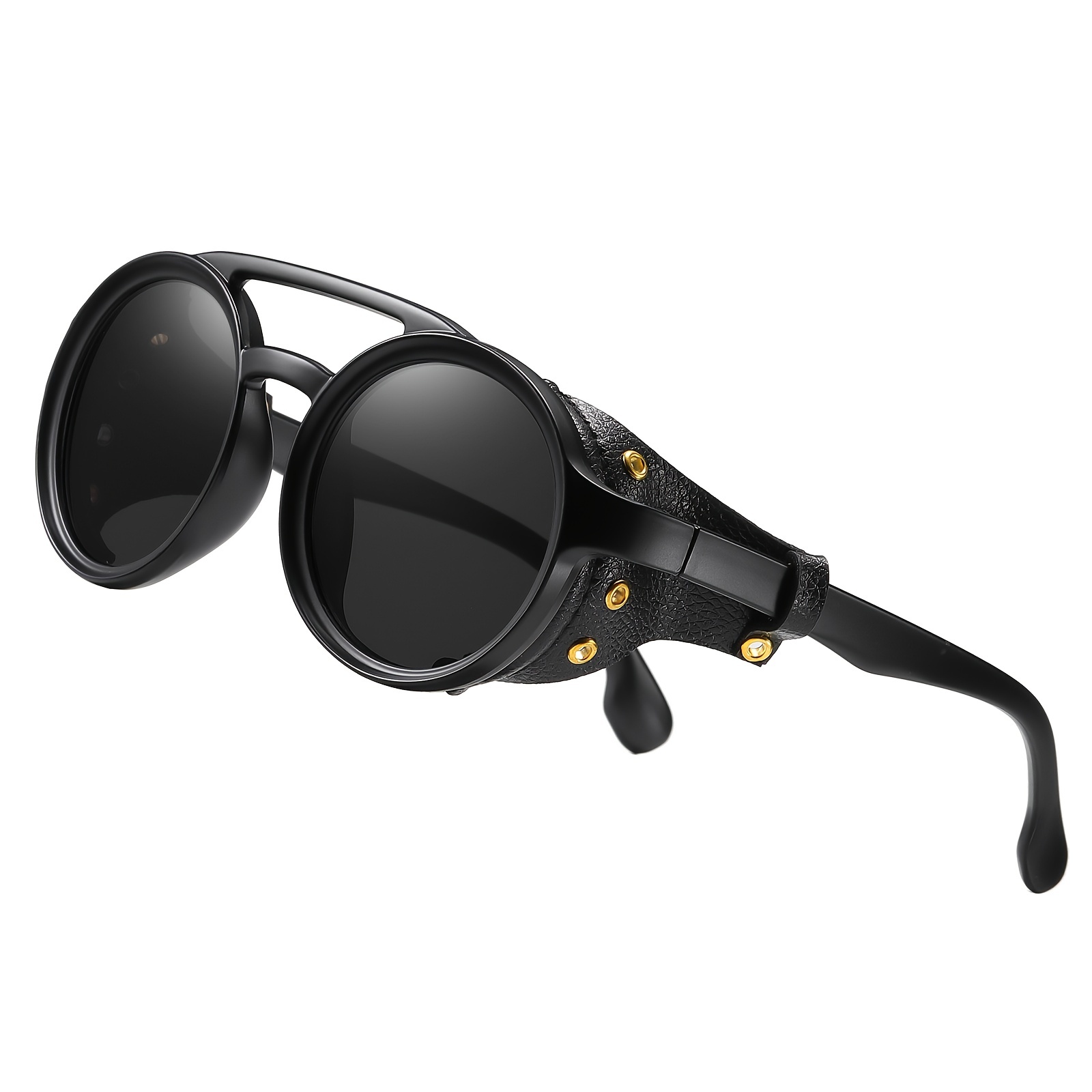 KEITHION Steampunk Style Round Vintage Sunglasses