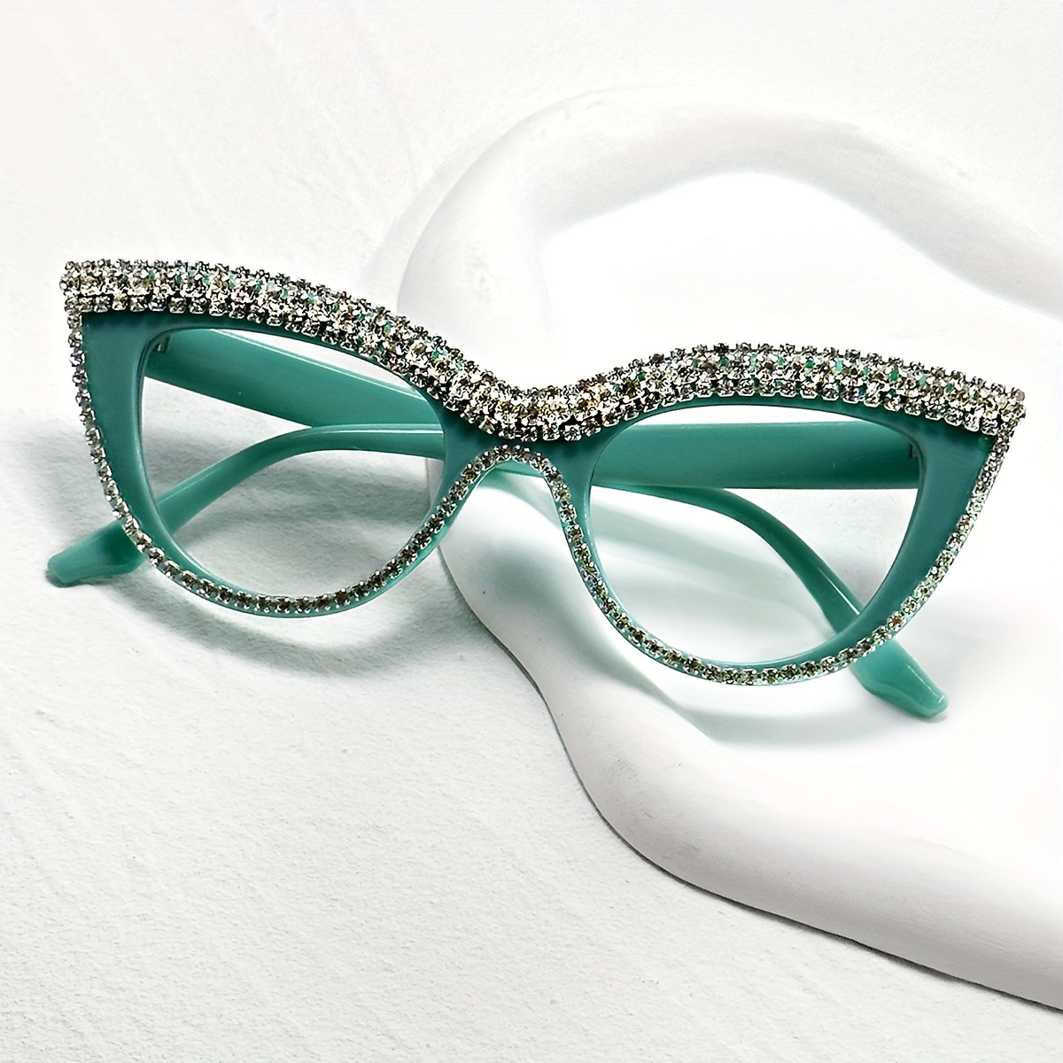 Gafas Bloqueo Luz Bling Rhinestone Cat Eye Lentes - Temu Mexico