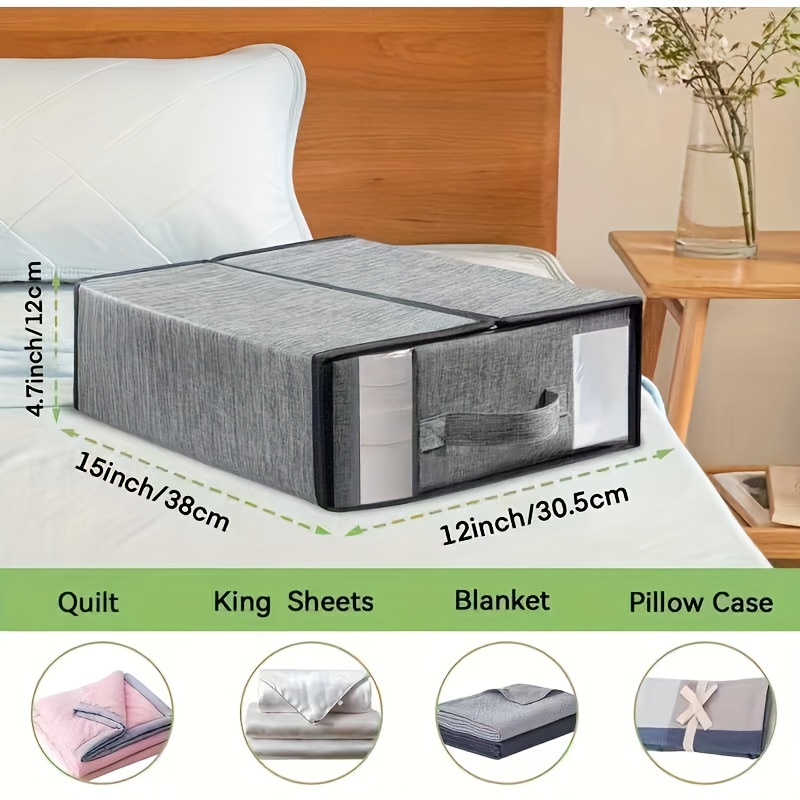 Folding Zippered Clothes Bed Sheet Quilt Storage Bag Holder