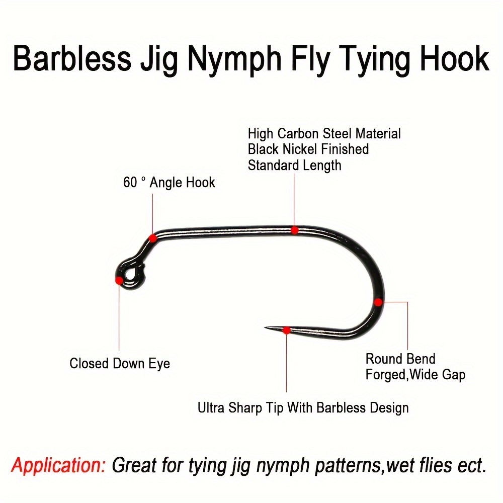 60 Degree Angle Barbless Fly Tying Jig Hook Tying Jig Nymph - Temu United  Kingdom